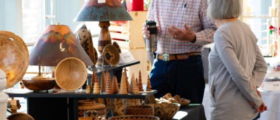 People looking at crafts 