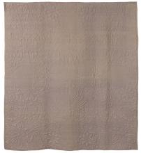Pale purple silk taffeta "couvre-lit" or whole cloth quilt